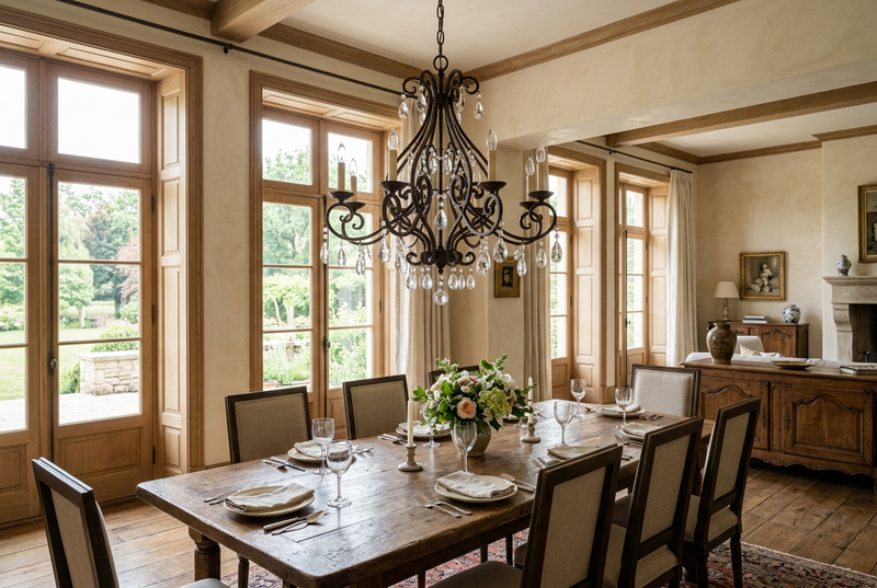 Dark Bronze Wrought Iron Chandelier