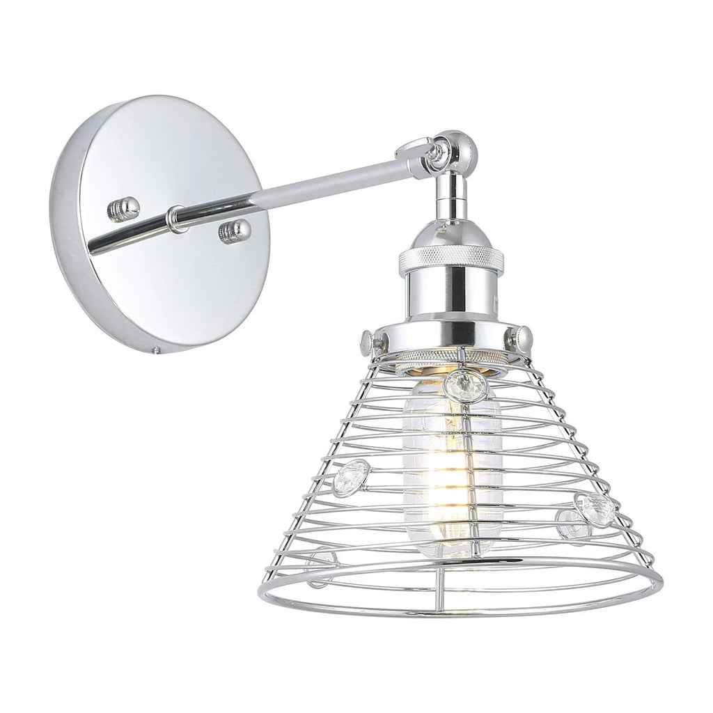 1-Light Modern Silver Wall Sconce Light