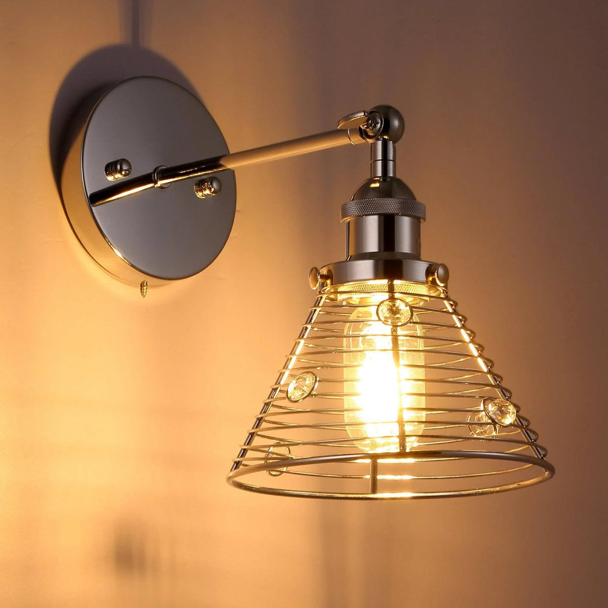 1-Light Modern Silver Wall Sconce Light