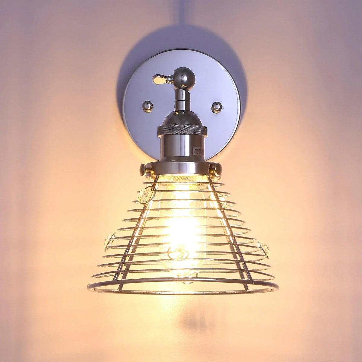 1-Light Modern Silver Wall Sconce Light