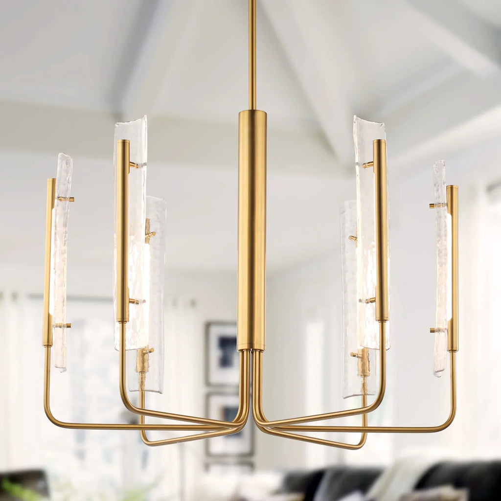 Perimost 34 Inch Faithe 6-Light Golden Luxury Chandelier