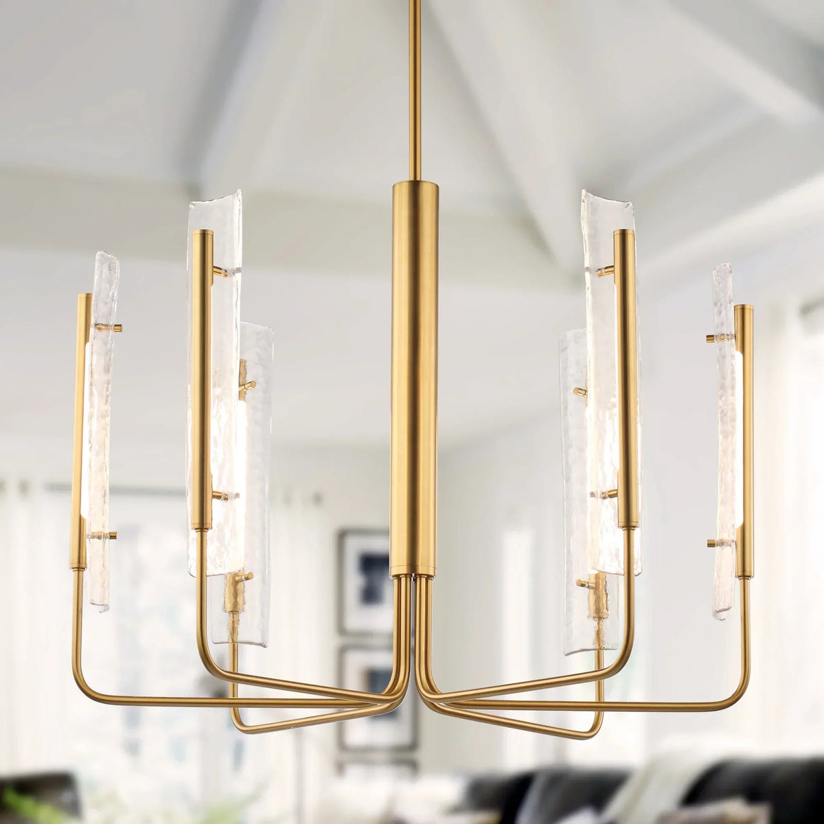 Perimost 34 Inch Faithe 6-Light Golden Luxury Chandelier