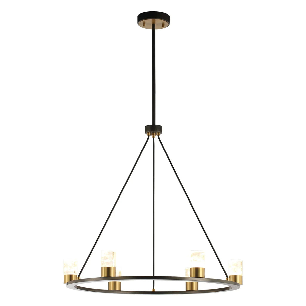 Perimost 31 Inch Alma 6-Light Black Modern Luxury Chandelier