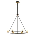 Perimost 31 Inch Alma 6-Light Black Modern Luxury Chandelier