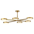 Perimost 52 Inch Golden Modern Six Round LED Luxury Chandelier