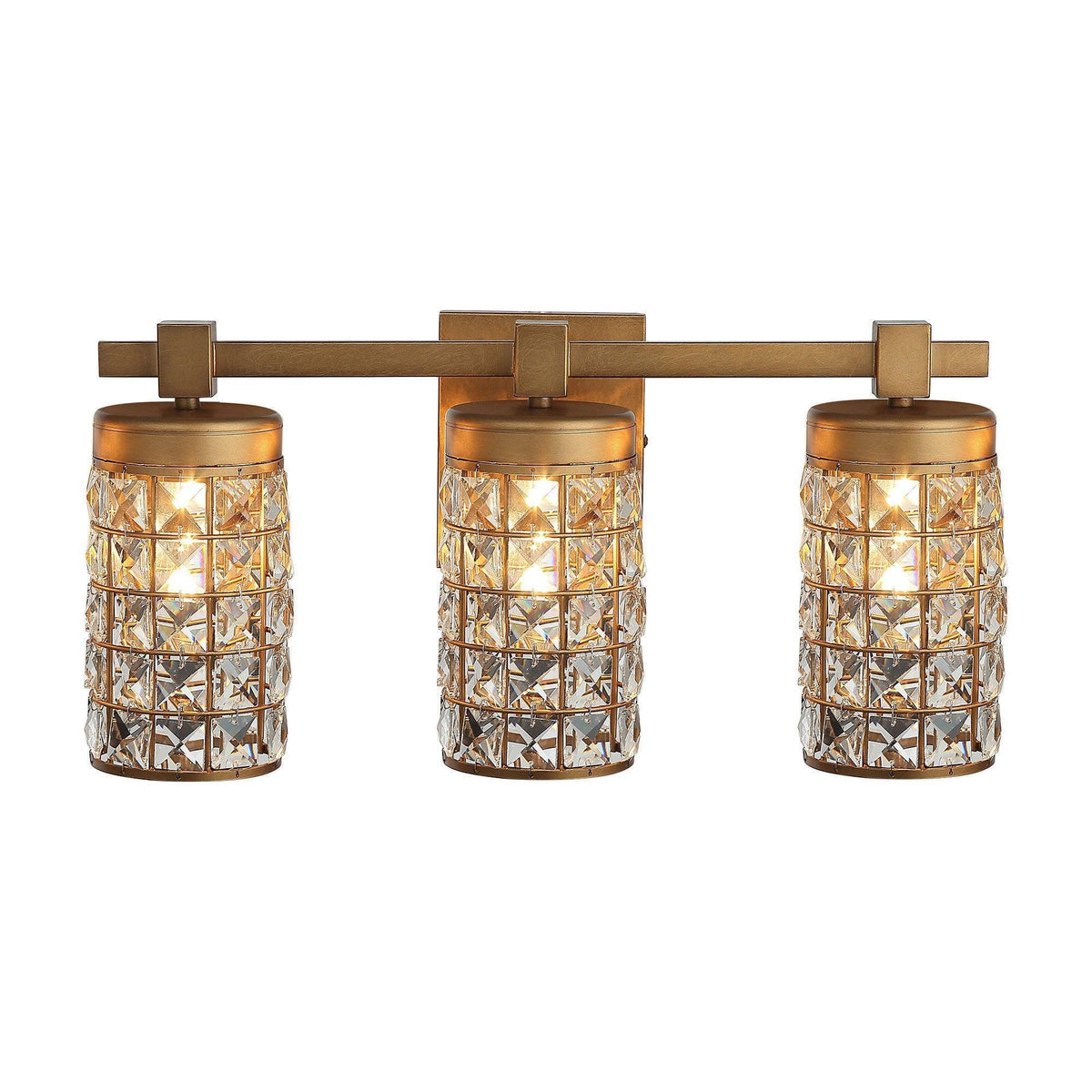 3-Light Modern Golden Linear Vanity Lights Wall Light
