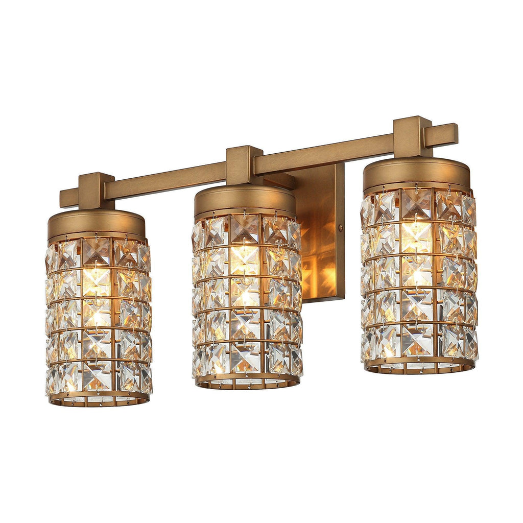 3-Light Modern Golden Linear Vanity Lights Wall Light