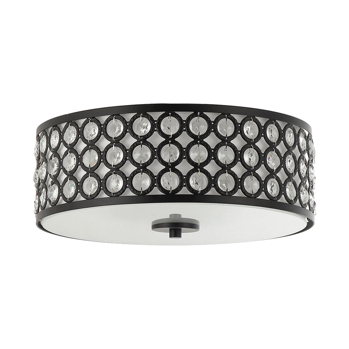 3-Light Modern LED Flush Mount Light with Crystal