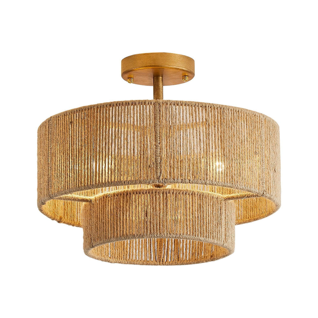3-Light Traditional Farmhouse Wabi-Sabi Flush Mount Light