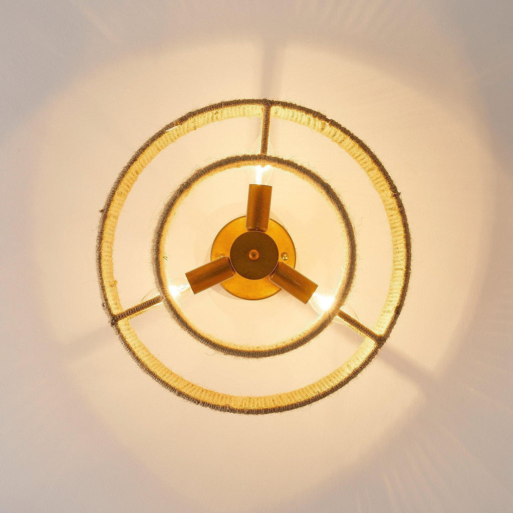 3-Light Traditional Farmhouse Wabi-Sabi Flush Mount Light