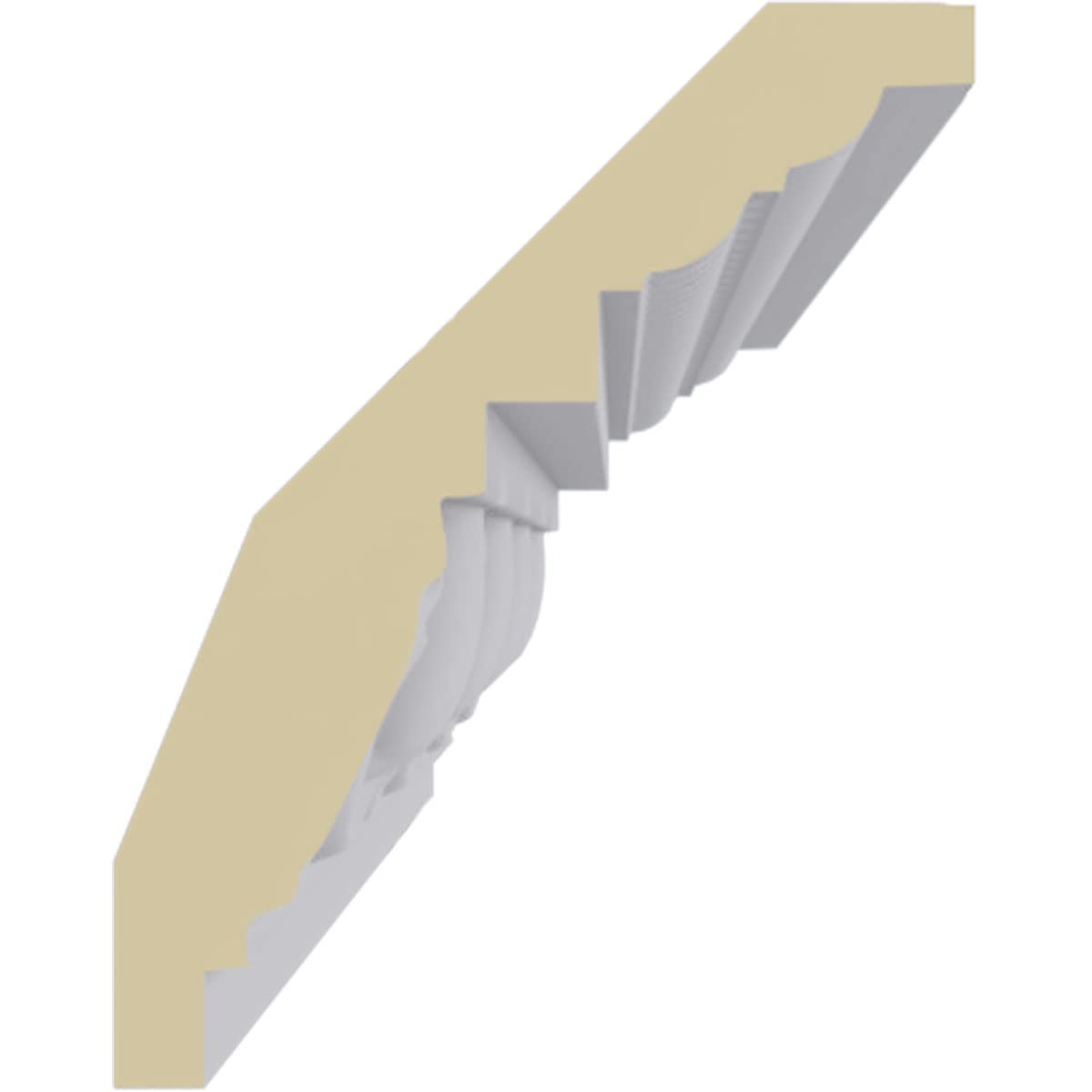 Edinburgh Crown Moulding, 4"H x 2 3/8"P x 4 5/8"F x 94 1/2"L, Factory Primed