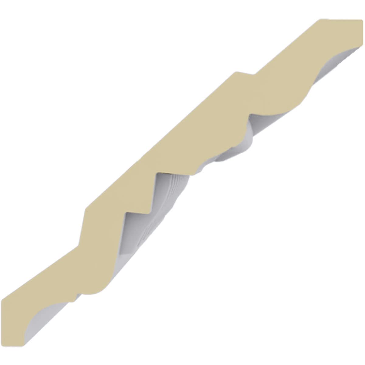 BulwarkDentil and Rope Crown Moulding, 3 1/2"H x 3 7/8"P x 5 1/8"F x 94 1/2"L, (1 3/8" Repeat), Factory