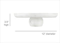 Cake or Cupcake Stand TableSugar Serving Tray Display Stand, 12" Diameter, White Marble