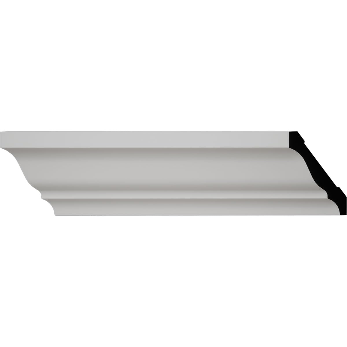 3"H x 2 1/8"P x 3 5/8"F x 96"L, TrueCraft PVC Crown Moulding, White