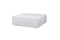 Imports Cube Square Coffee Table in High Gloss Black or White Marble with Casters