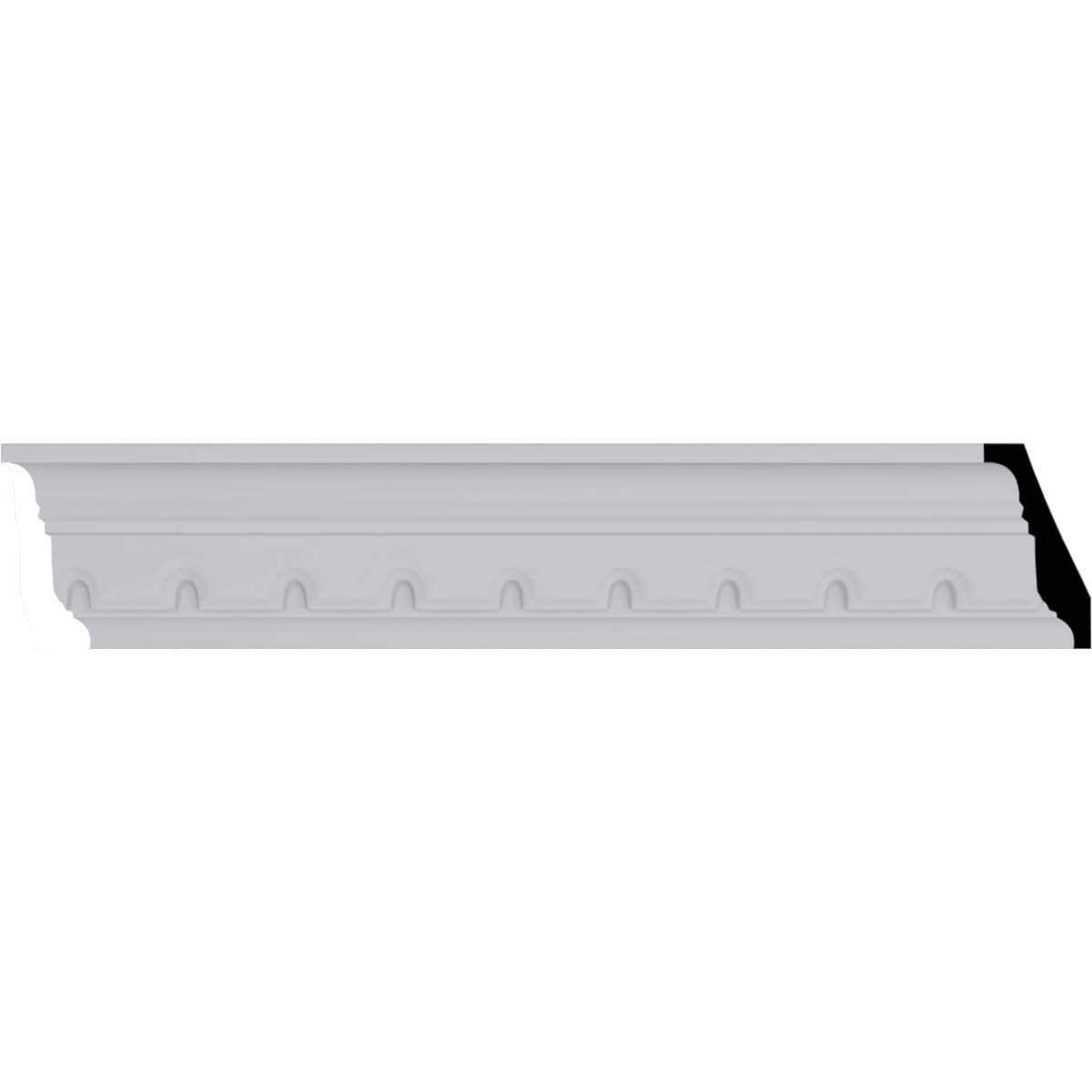 Dentil Crown Moulding, 2 7/8"H x 1 1/2"P x 3 1/4"F x 94 1/2"L, Factory Primed