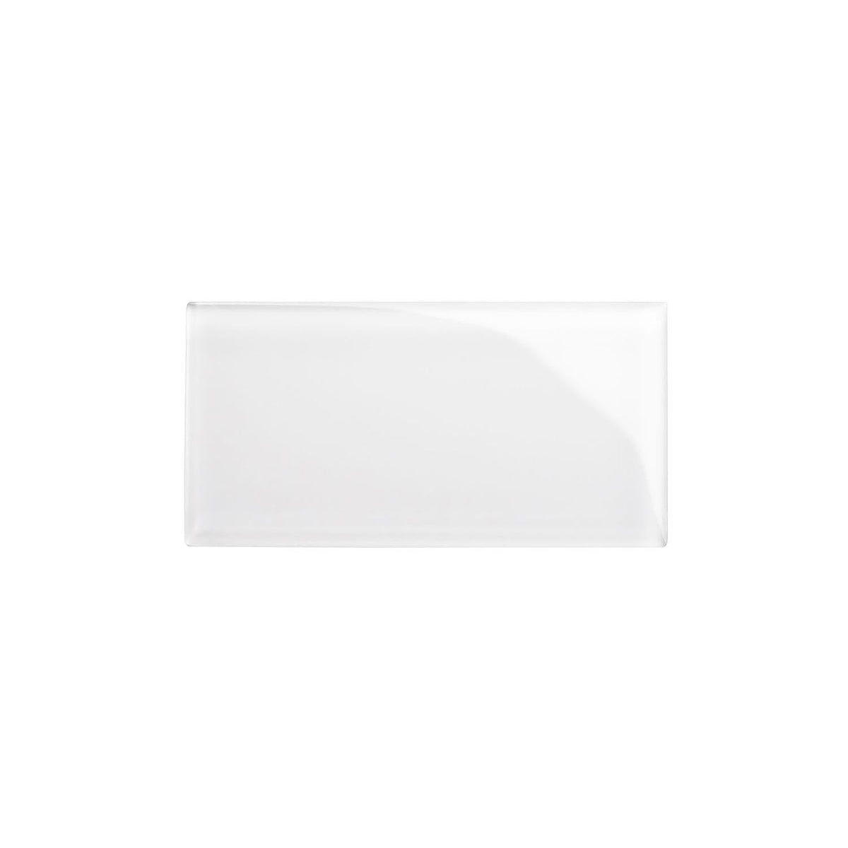 Glass Subway Backsplash Tile, 3x6, Alabaster
