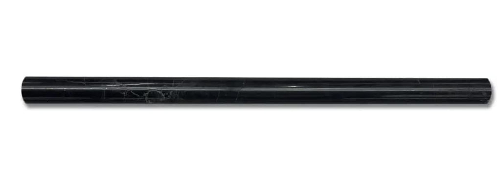 Black Marble Polished 3/4" X 12" Bullnose Trim Liner Tile-20 pcs.