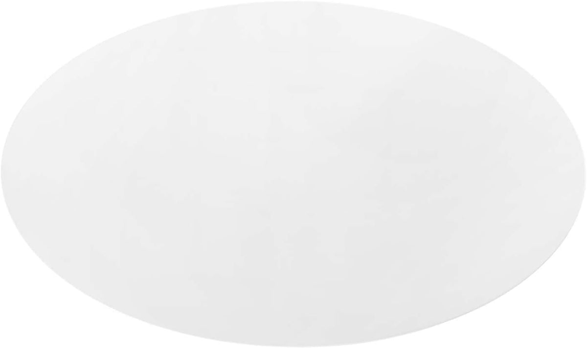 Inspired Saarinen Style Tulip Oval Pedestal Dining Table — Gold Base / White Top, 60″ Oval