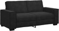 Black Velvet 2-Seater Sofa 55.1" with Wide Armrests, Upholstered Couch Office