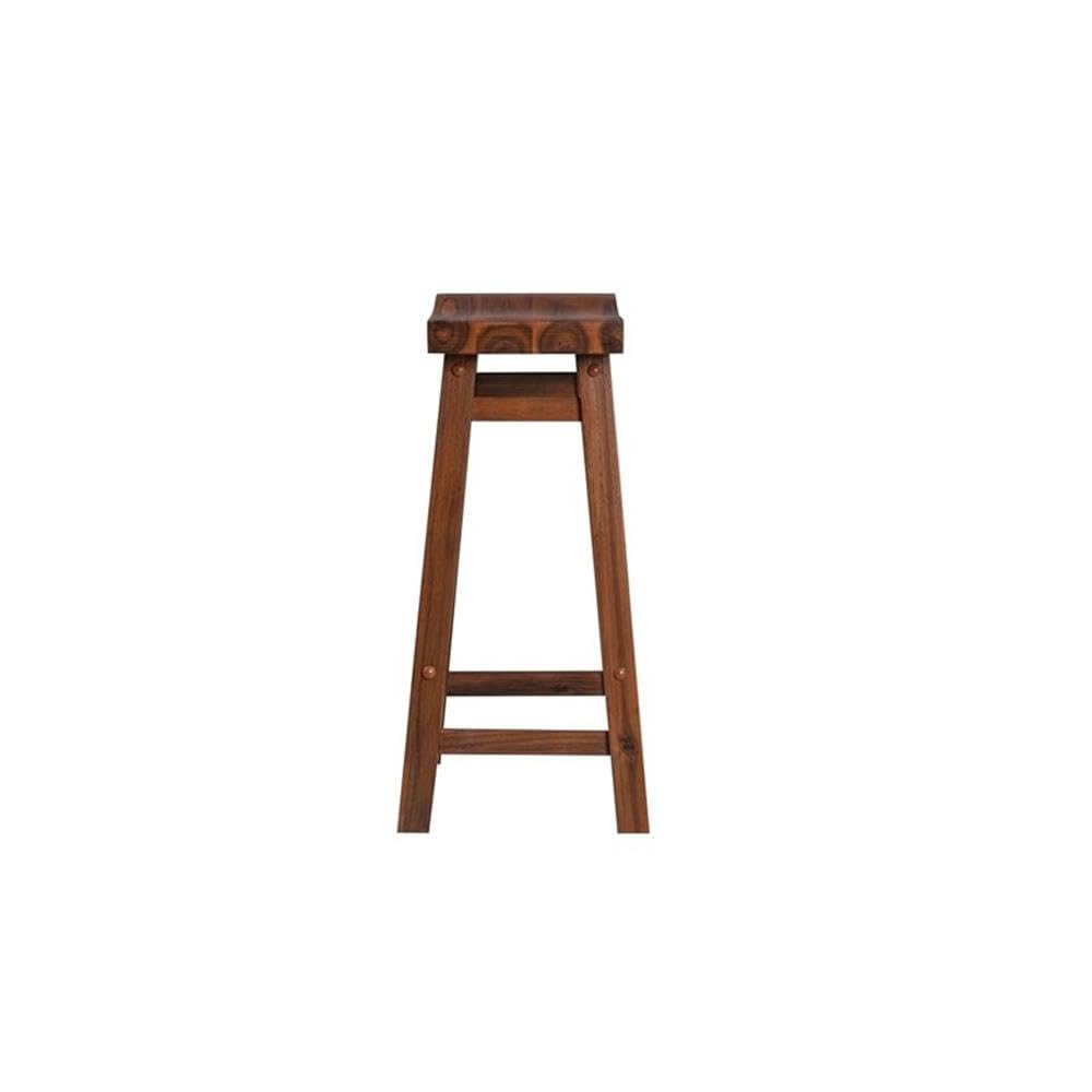 Inspired Bertoia Style Sonoma Backless Saddle Kitchen Counter Stool - Chestnut Wire-Brush - Set of 2