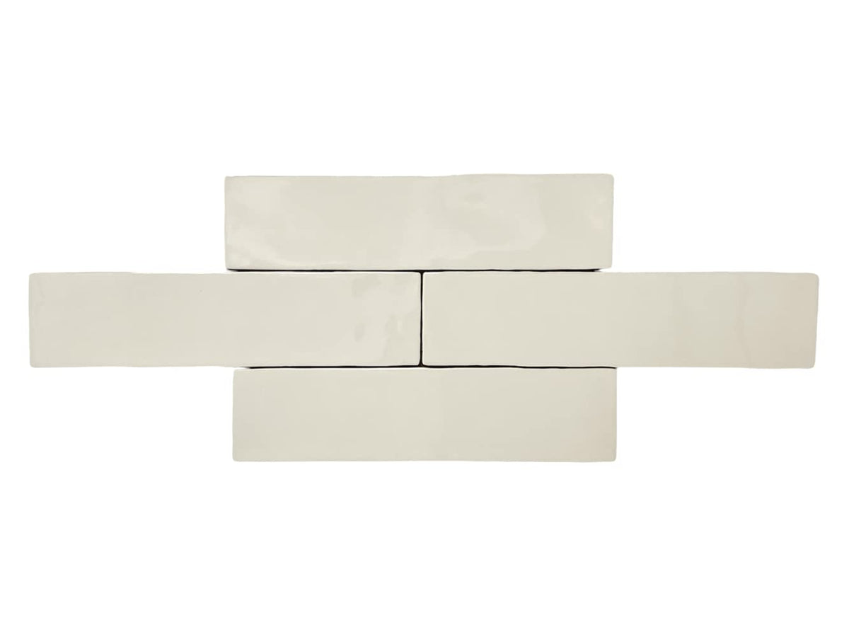 3x12 Bone Handmade Look Ceramic Subway Tile Walls & Kitchen Backsplashes - Classic Gloss Finish (Box Covers 5.5 Sq.