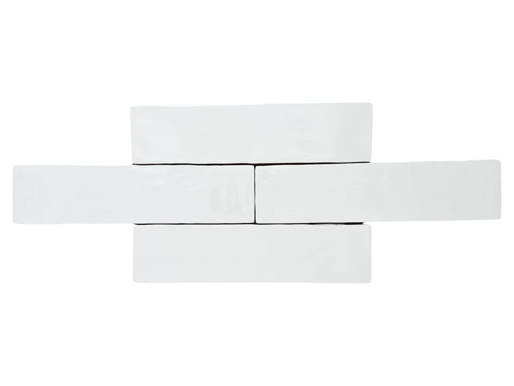 3x12 White Handmade Look Ceramic Subway Tile Walls & Kitchen Backsplashes - Glossy Finish (Box Covers 5.5 Square Feet)