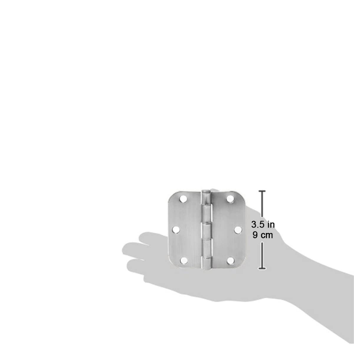 Rounded Interior Door Hinges with Screws, 3.5" x 3.5", Satin Nickel, Curved Corners, 18-Pack