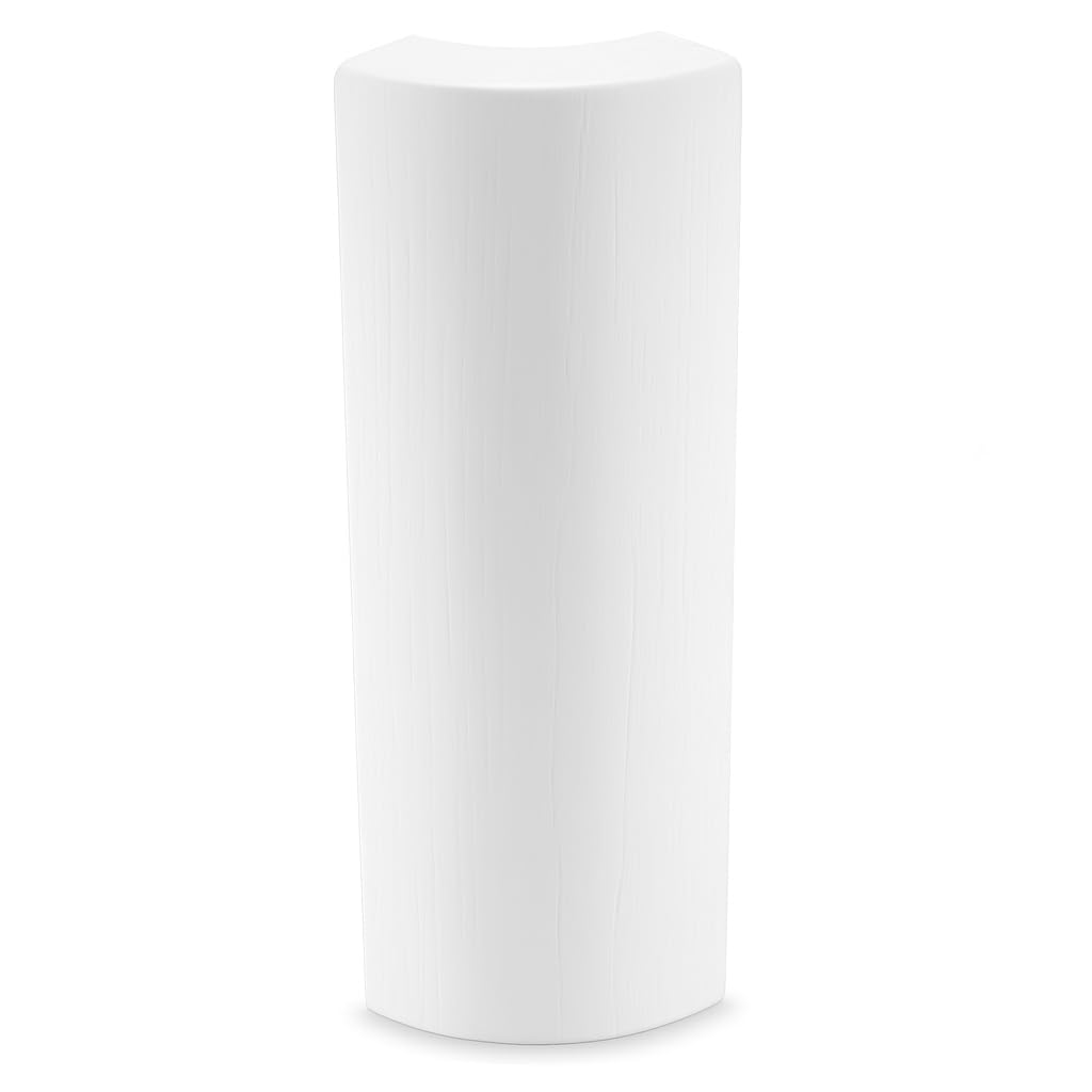 5.5" x 5/8" Rounded Outside Bullnose Corner Baseboard Molding and Trim Block. Pine. Primed White. Fits Standard 3/4"
