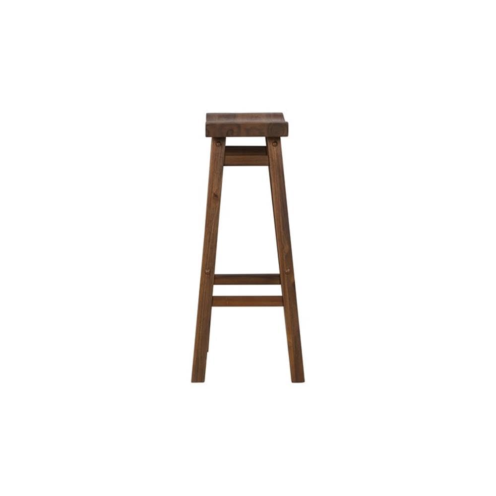 Inspired Platner Style Sonoma Backless Saddle Kitchen Bar Stool - Chestnut Wire-Brush - Set of 2