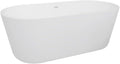 Oval Freestanding Acrylic Insulated Bathtub, 59-Inch, White Finish, High-Gloss, Non-Porous, Durable Multi-Layer