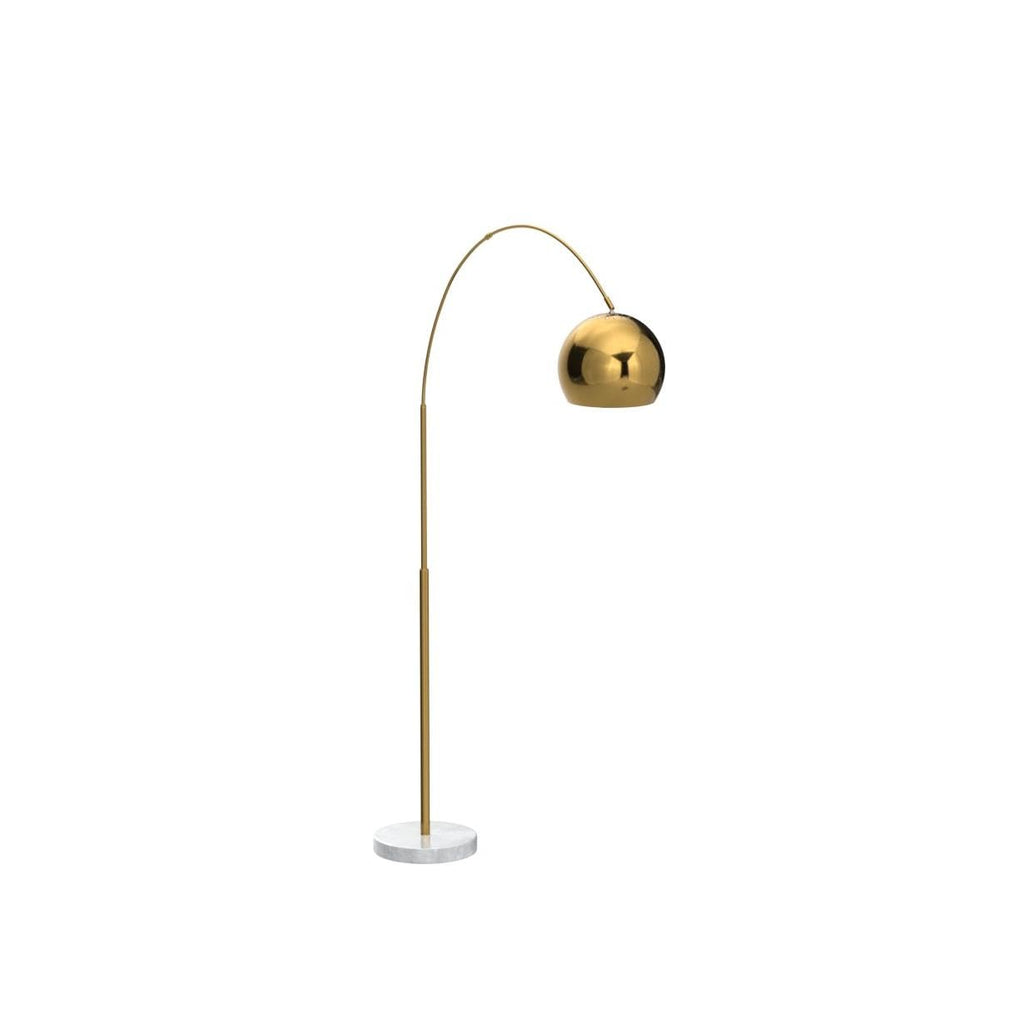 Inspired Arco Style Olivia Floor Lamp - Chic Arc Lamp with Rounded Spolight Head and Marble Base, Tall Standing Lamp with LED Light Bulb
