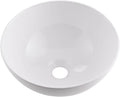 Round Bathroom Sink- VASOYO 13x13 Inch Small Vessel Sink Above Counter Bathroom Vanity Sinks White Porcelain Ceramic