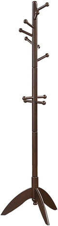 Moe Rubber Wood Coat Rack in Dark Brown