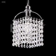 James R. Moder Contemporary Collection 1-Light Crystal Chandelier — Silver, 6in — Castelune Home