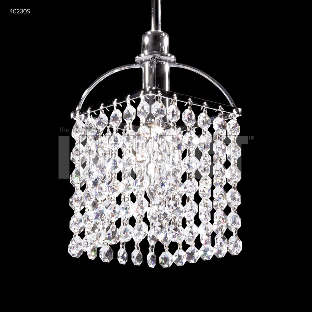 James R. Moder Contemporary Collection 1-Light Crystal Chandelier — Silver, 6in — Castelune Home