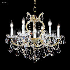 James R. Moder Maria Theresa Collection 7-Light Crystal Chandelier — Gold Lustre, 23in — Castelune Home