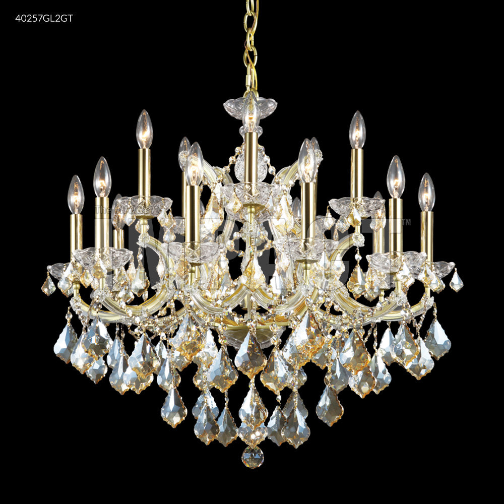 James R. Moder Maria Theresa Collection 16-Light Crystal Chandelier — Gold Lustre, 29in — Castelune Home