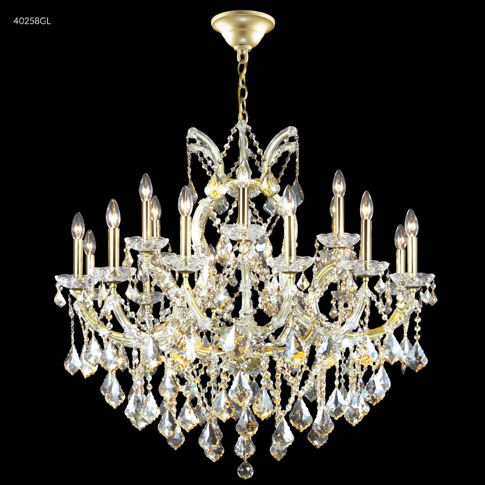 James R. Moder Maria Theresa Collection 19-Light Crystal Chandelier — Gold Lustre, 37in — Castelune Home