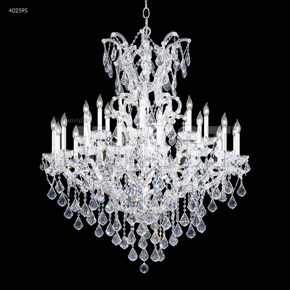 James R. Moder Maria Theresa Collection 25-Light Large Entry Crystal Chandelier — Silver, 46in — Castelune Home