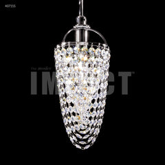 James R. Moder Contemporary Collection 1-Light Crystal Chandelier — Silver, 5in — Castelune Home