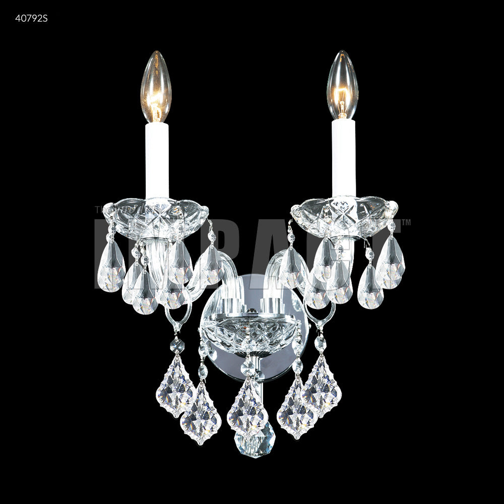 James R. Moder Palace Ice Collection 2-Light Wall Sconce / Vanity — Silver, 12in — Castelune Home