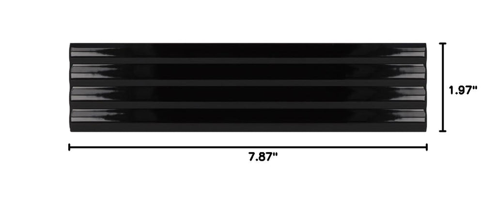 Deco Subway Ceramic Tile Black 2x8 Glossy 4.09 sq ft/case 38-Pack