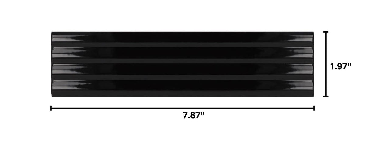 Deco Subway Ceramic Tile Black 2x8 Glossy 4.09 sq ft/case 38-Pack