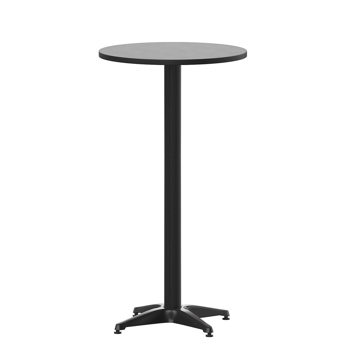 23.25 in Indoor/Outdoor Round Table with Flip-Up Top, Black
