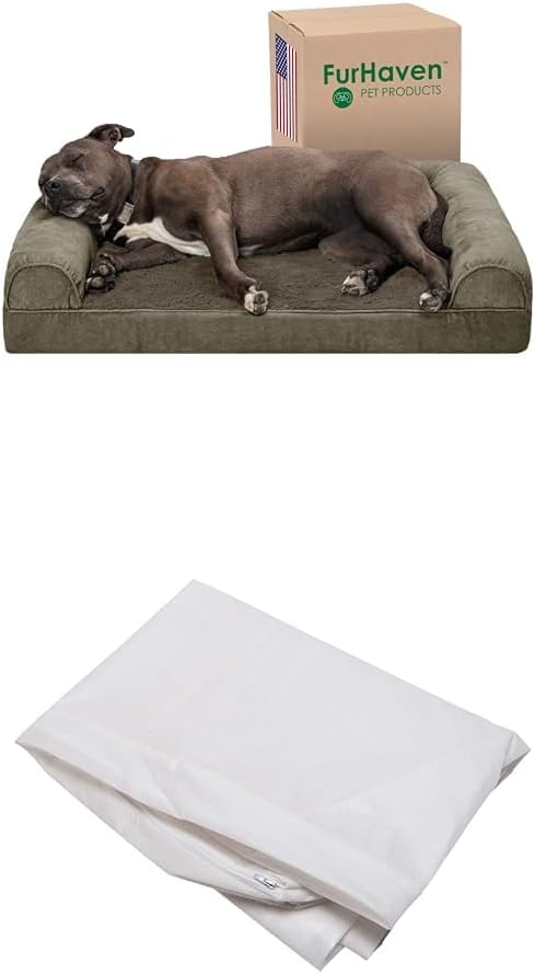 Dog Bed Sofa Sofa - Dark Sage, Large W/Same Size Waterproof Liner