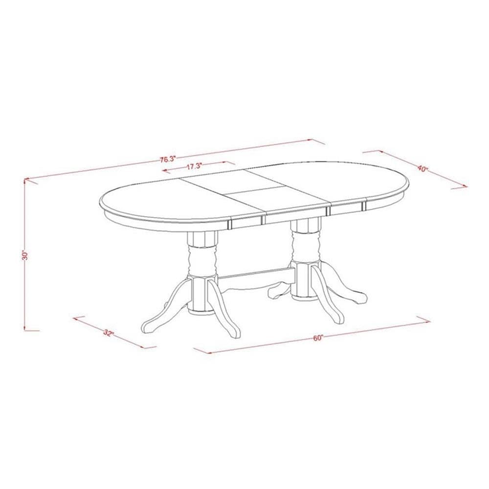 Inspired Saarinen Style West Furniture VAT-OAK-TP Vancouver Modern Kitchen Table - an Oval Dining Table Top with Butterfly Leaf & Double