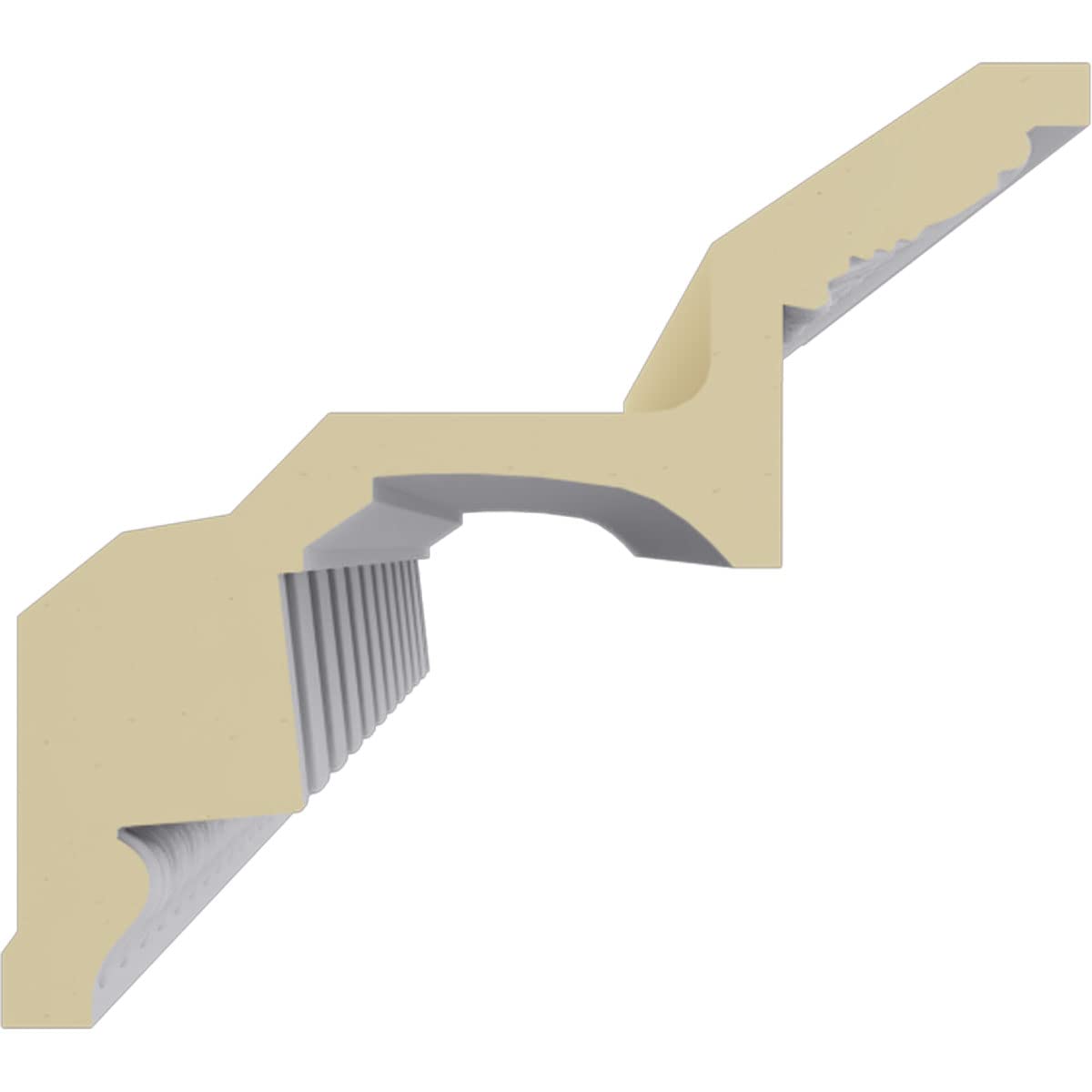 Dentil Crown Moulding, 7 3/4"H x 8 3/4"P x 11 3/4"F x 94 1/2"L, (5" Repeat), Factory Primed