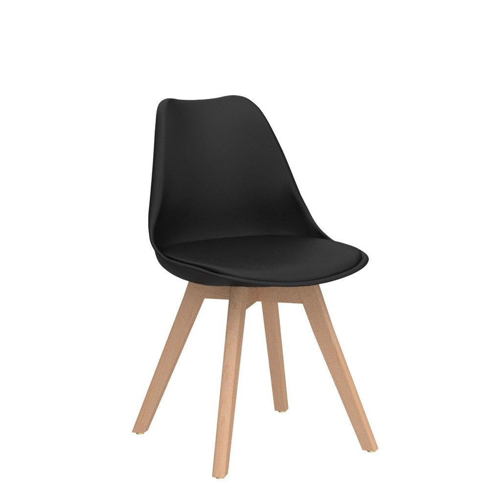 Inspired Saarinen Style Set of 4 Modern Dining Chairs, High Backrest Kitchen Chairs, Elegant Mid Century Side Chairs w/Padded Seat, Solid