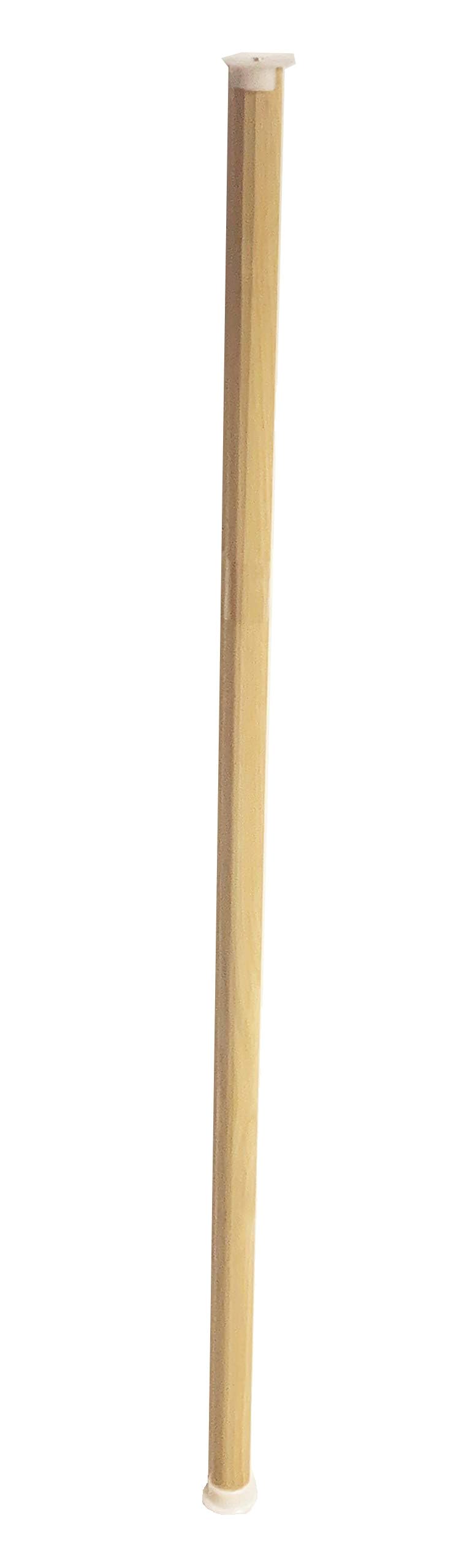 1 3/8" Thick Solid Wood Closet Pole with Plastic End-brackets (4 FT)
